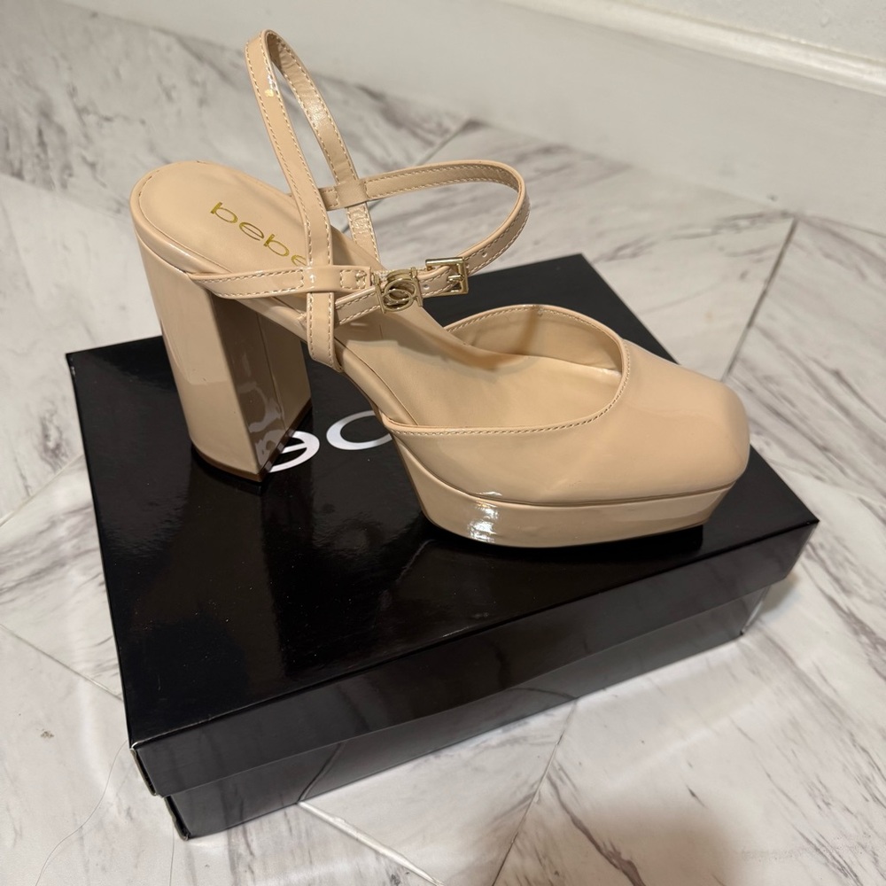 NEW! Bebe Nude Platform Heels